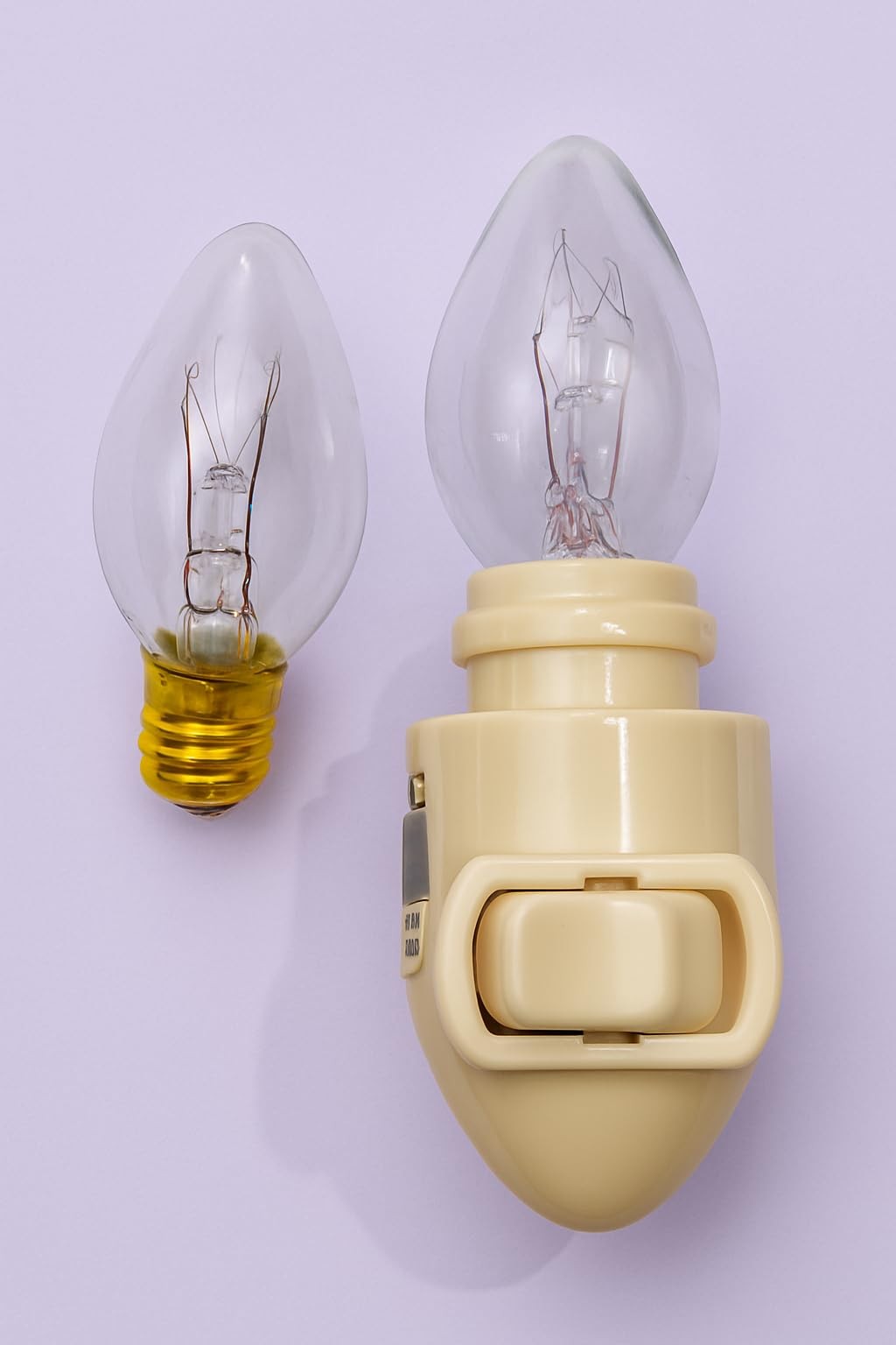 Replacement Night Light Base with Two 5W C7 Bulbs – Standard, Ivory Beige