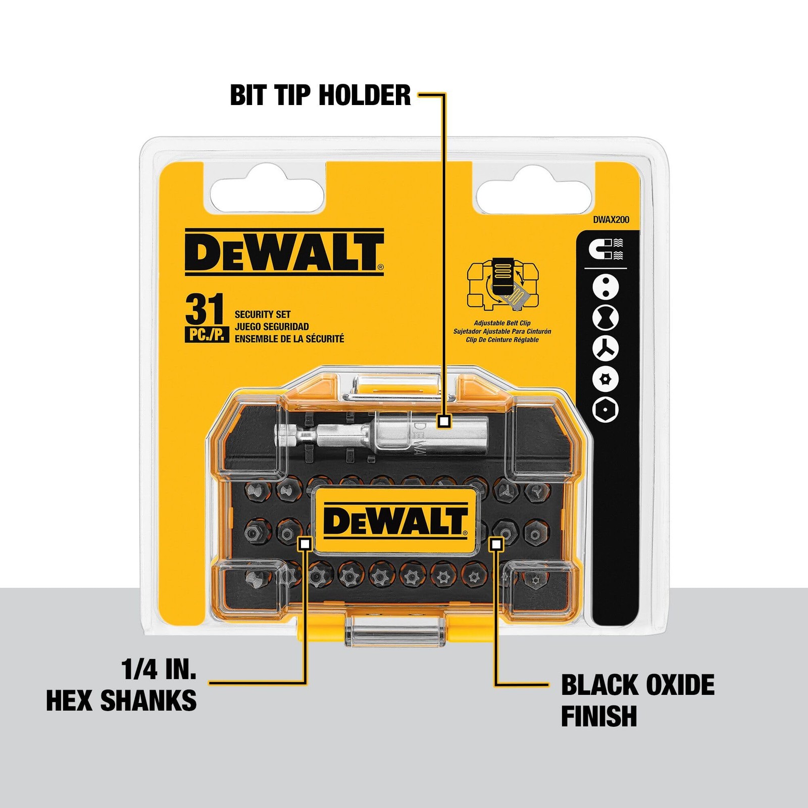DEWALT Security Screwdriving Set, 31-Piece (DWAX200) One Size, Multi