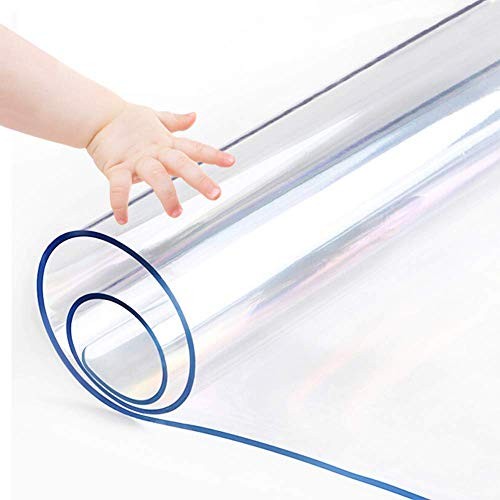 Clear Plastic Tablecloth Dining Coffee 48 X 110 Inches Upgraded Clear 1.5mm