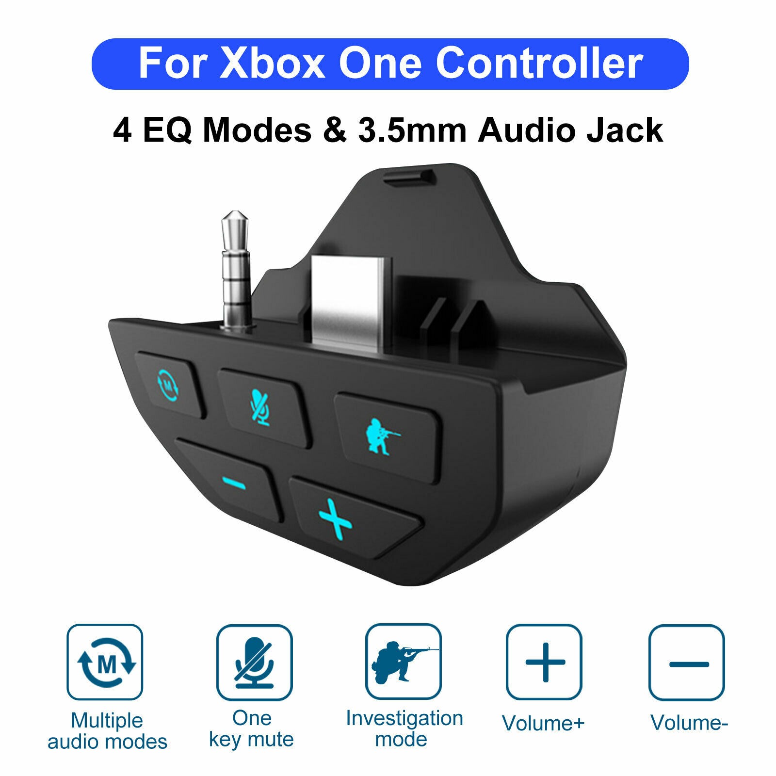 3.5mm Stereo Audio Headset Adapter Converter Connecter for Xbox One Controller S