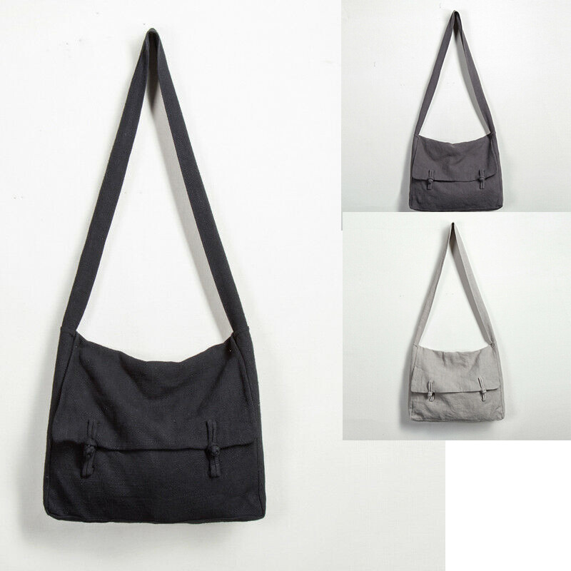 Chinese Buddhist Cotton Linen Crossbody Bags Zen Monk Meditation Shoulder Bag