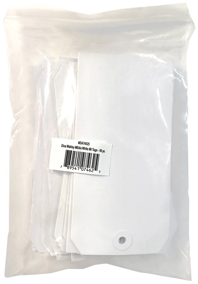 Dina Wakley Media White Tags-#8 (Pack of 1)