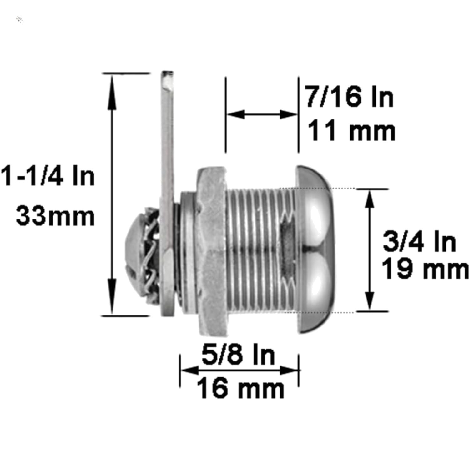 Easy-to-Install Chrome Cam Locks Keyed Alike - Security for Drawers & Vending