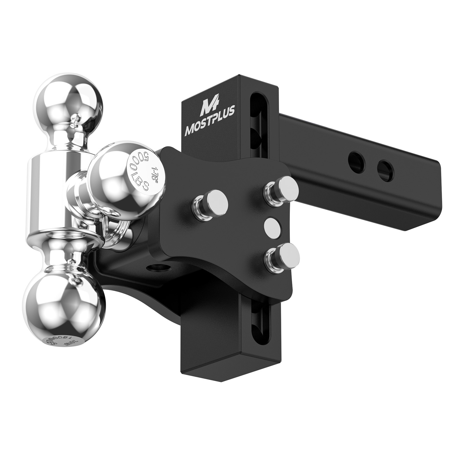 2.5" Receiver 4" Drop Tow Hitch Adjustable Tri-Ball Mount Trailer Hitch 20000lbs