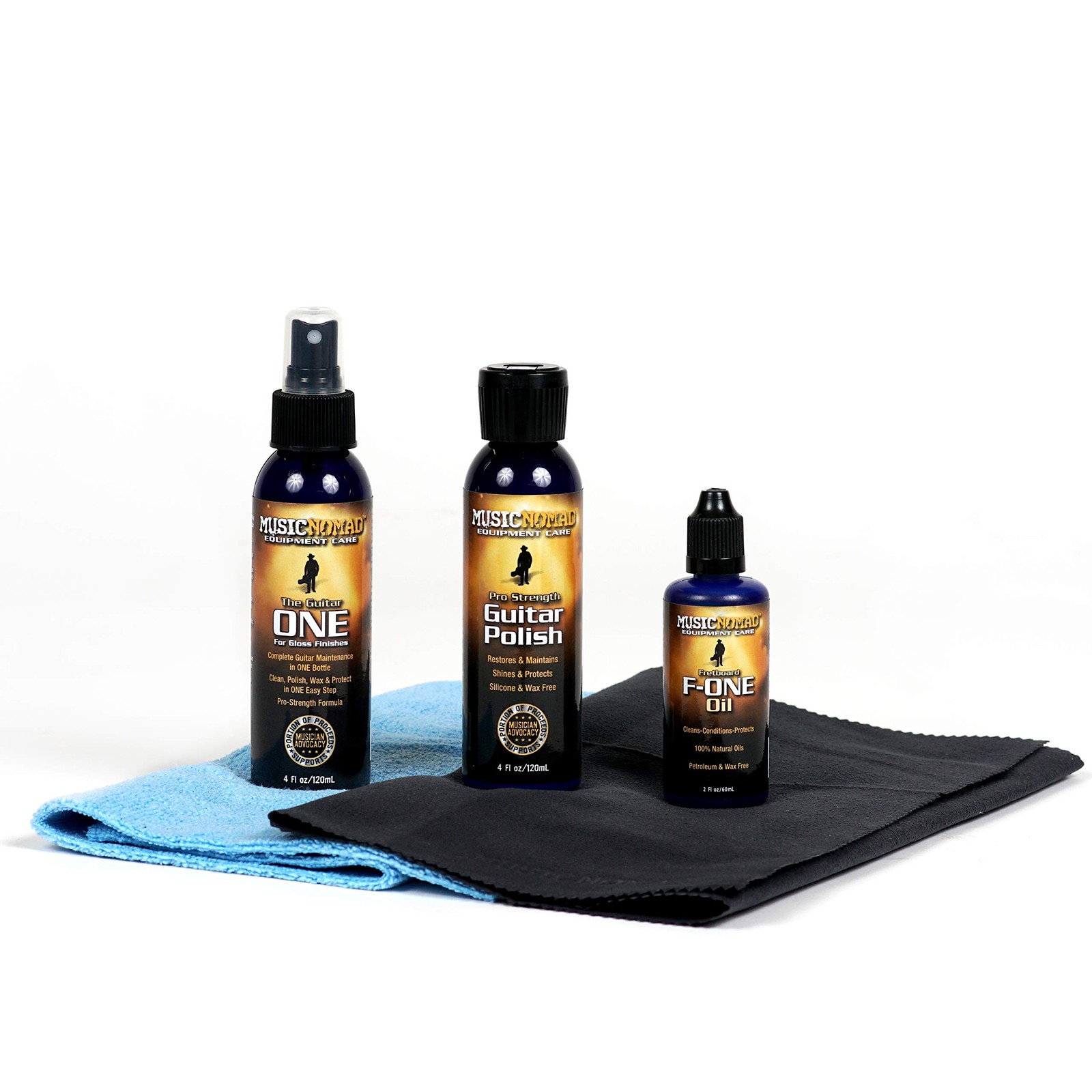 MusicNomad Guitar Complete Cleaning  Care Kit Cleaner, Polish, Fretboard Oil