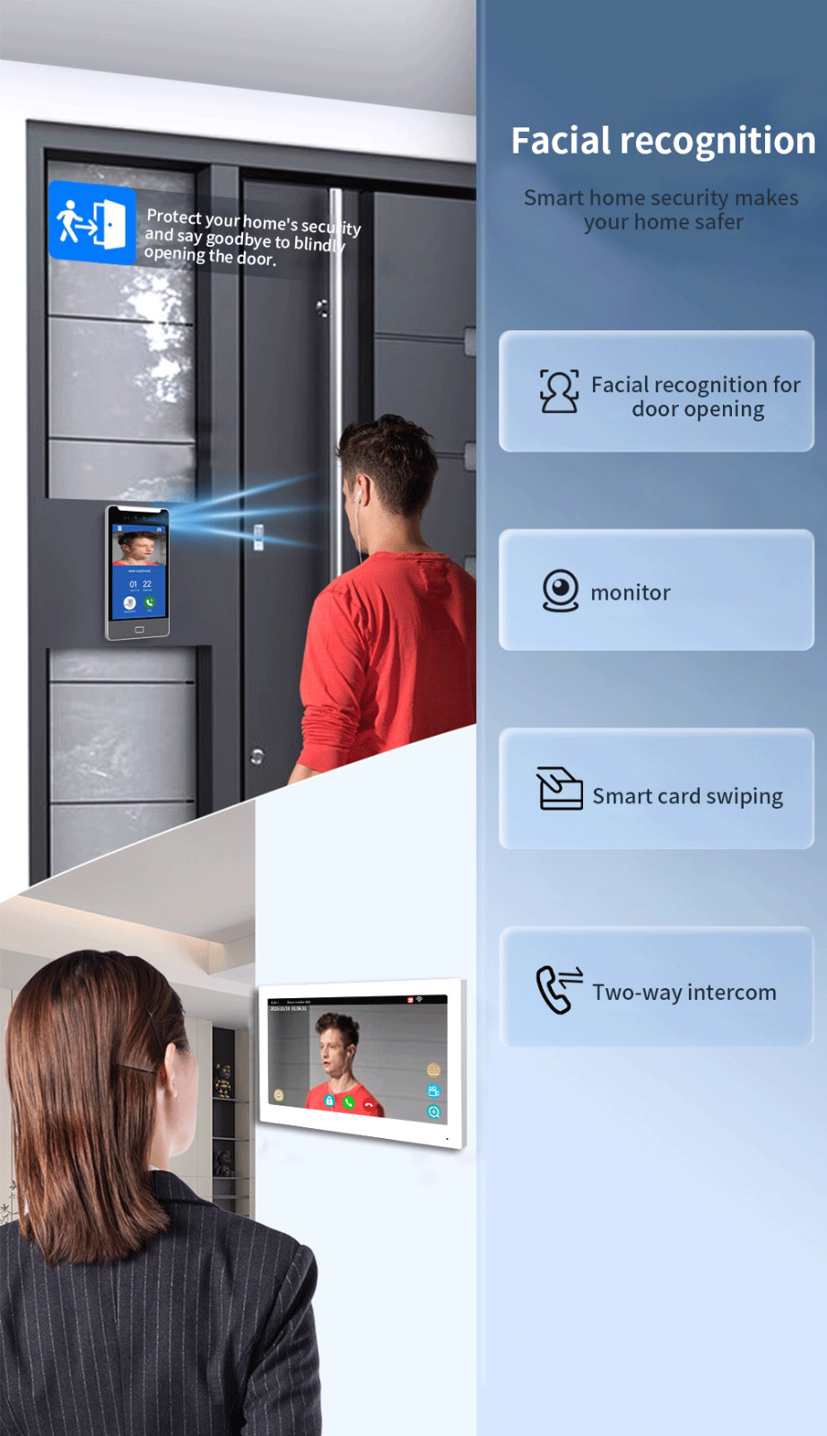 1-32 Unit Apartment Video Intercom System with Face Recognition & Access Control
