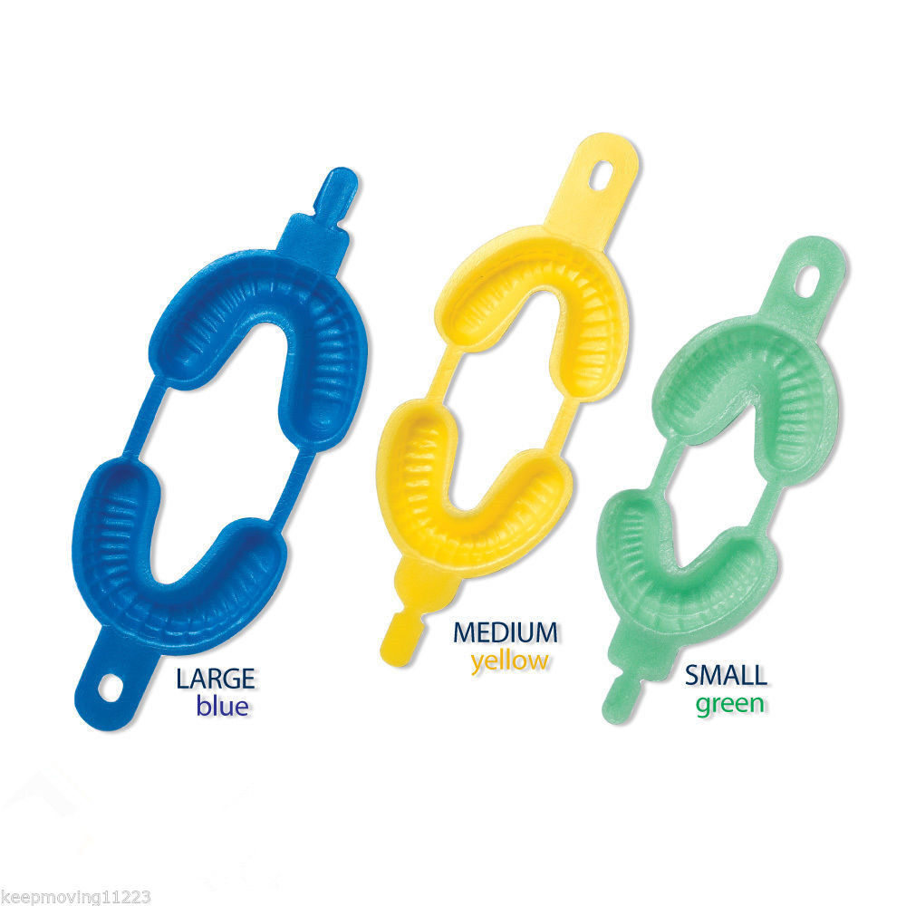100 Pcs Dental Fluoride Disposable Dual Arch Trays For Gel Or Foam 3 Sizes Sale