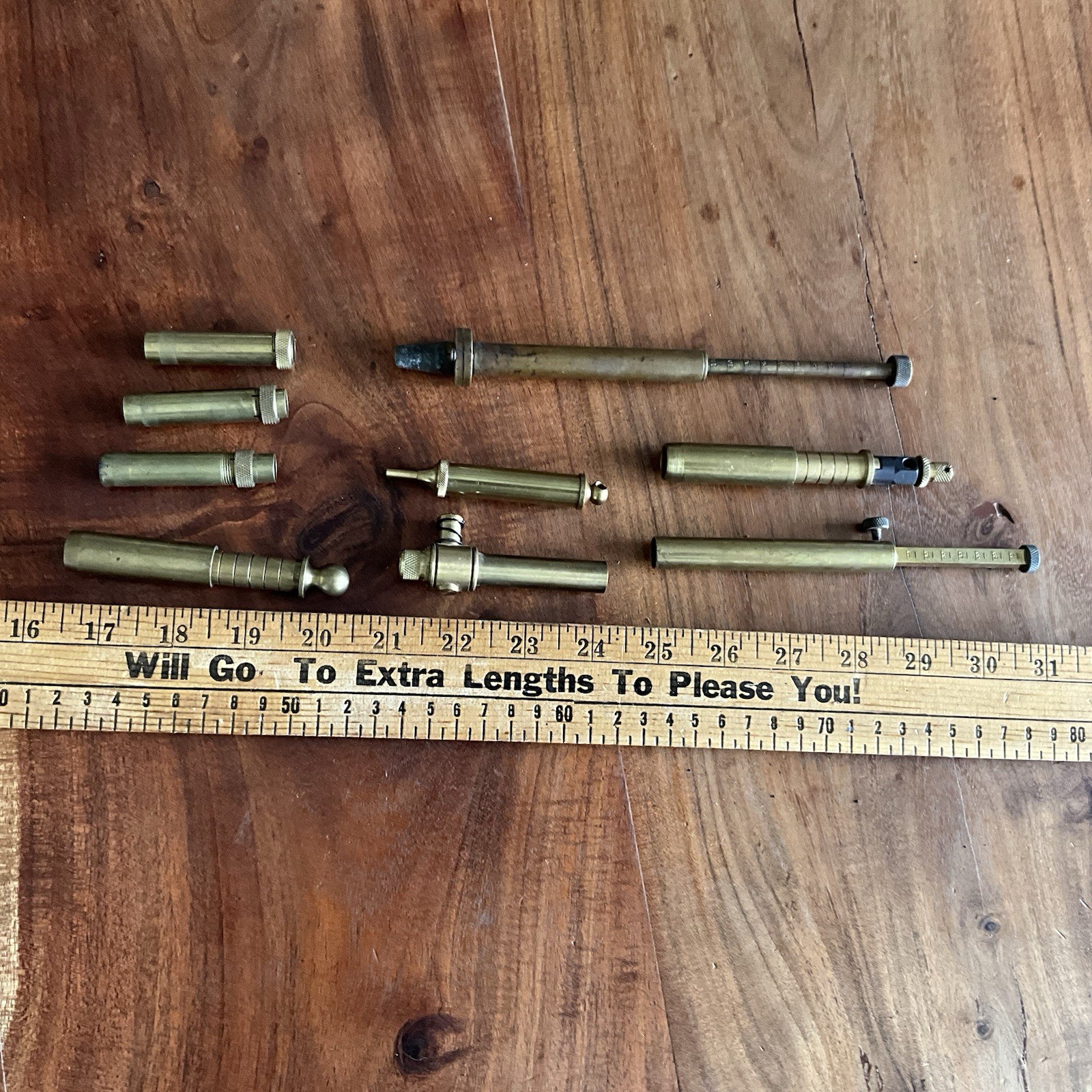 Lot of 9 Powder Flask Spouts Measures for Muzzleloaders and Muzzleloading