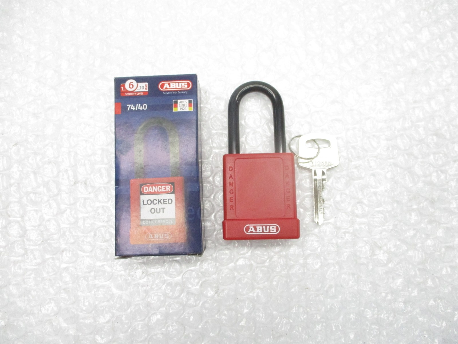ABUS 74/40 45WM62 LOCKOUT PADLOCK RED NSMP