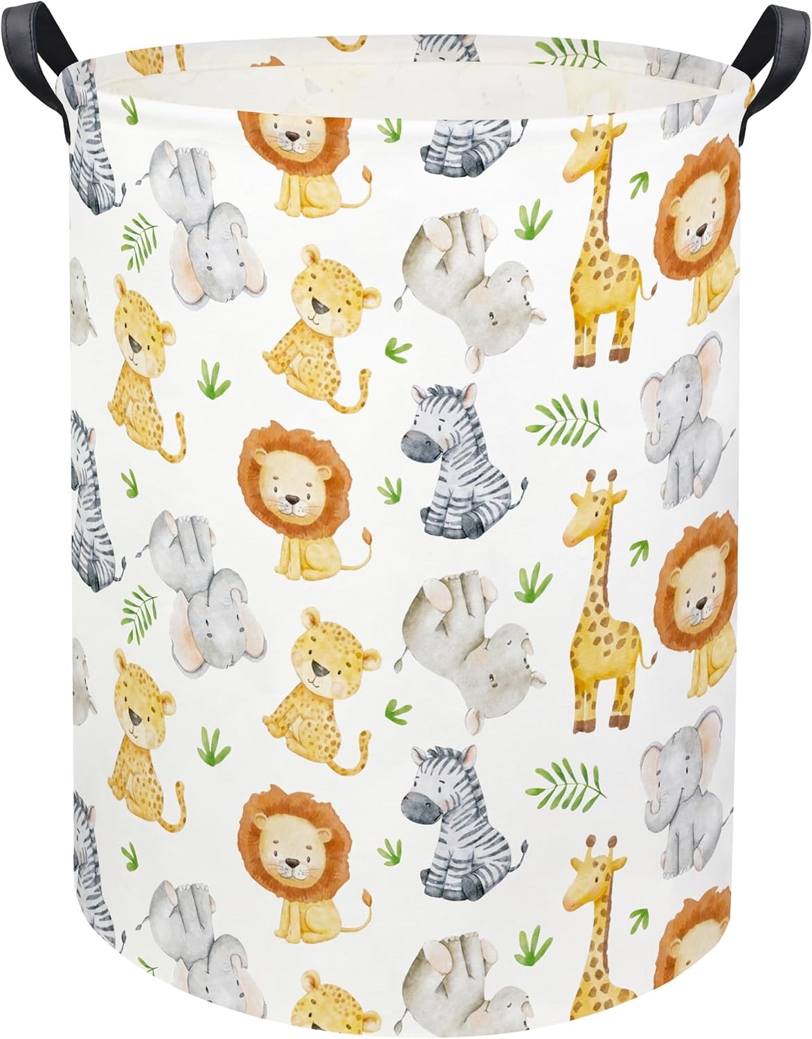 HIYAGON Woodland Baby Laundry Basket Animal Hamper for Green