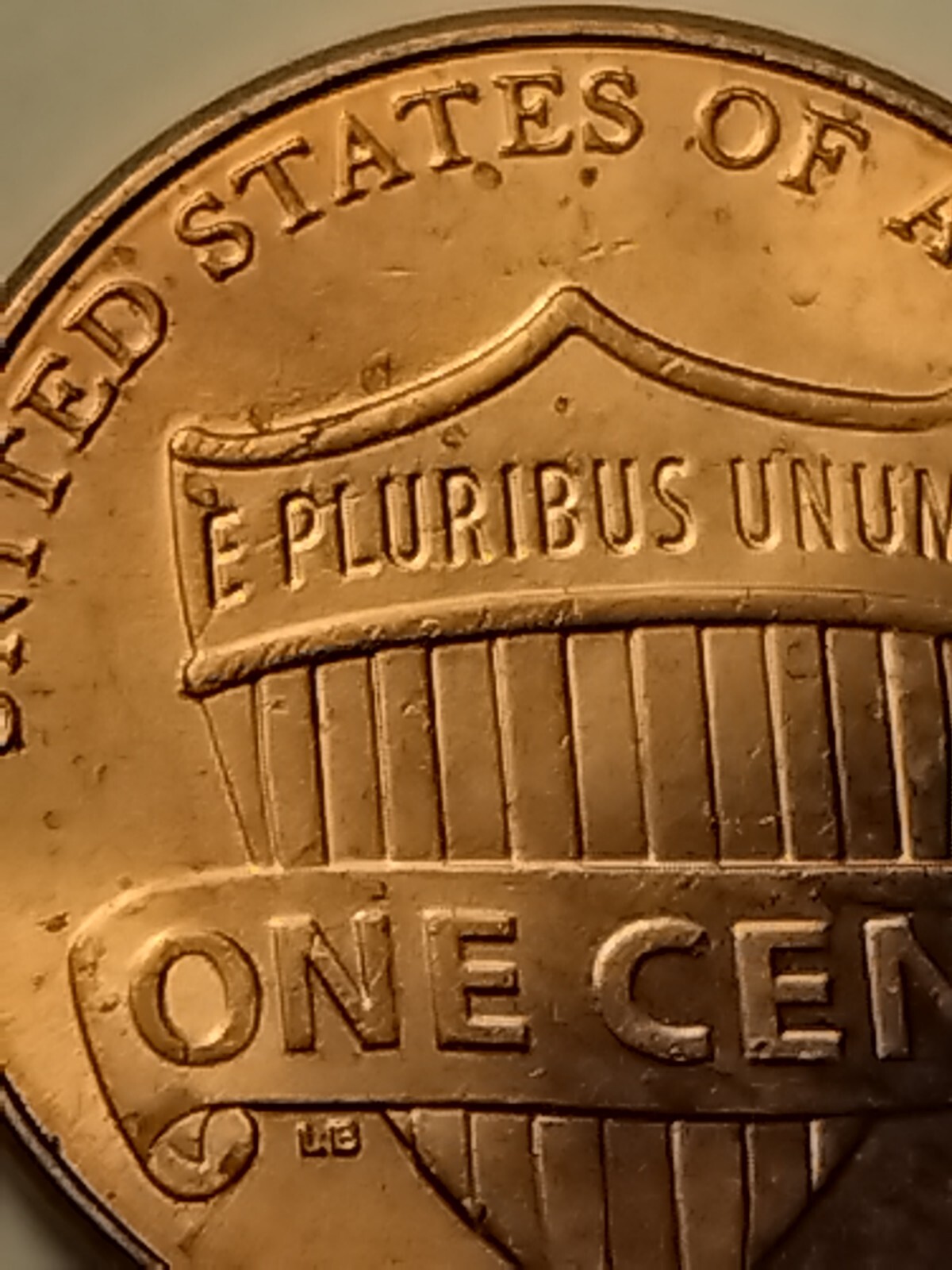 2015 P Lincoln Shield Penny with Reverse Die Chip Error Upper left of shield