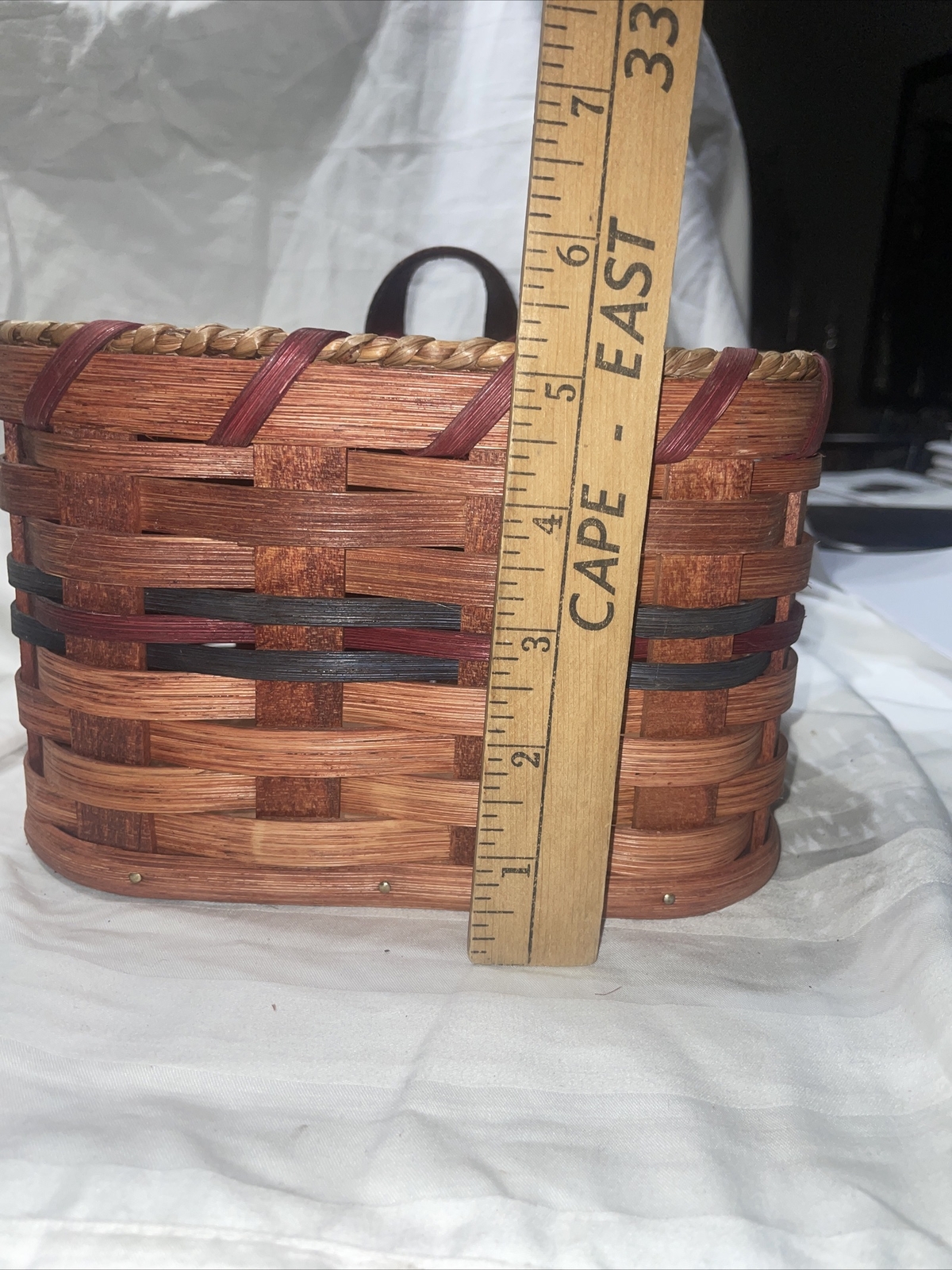 Woven basket With Wooden Bottom