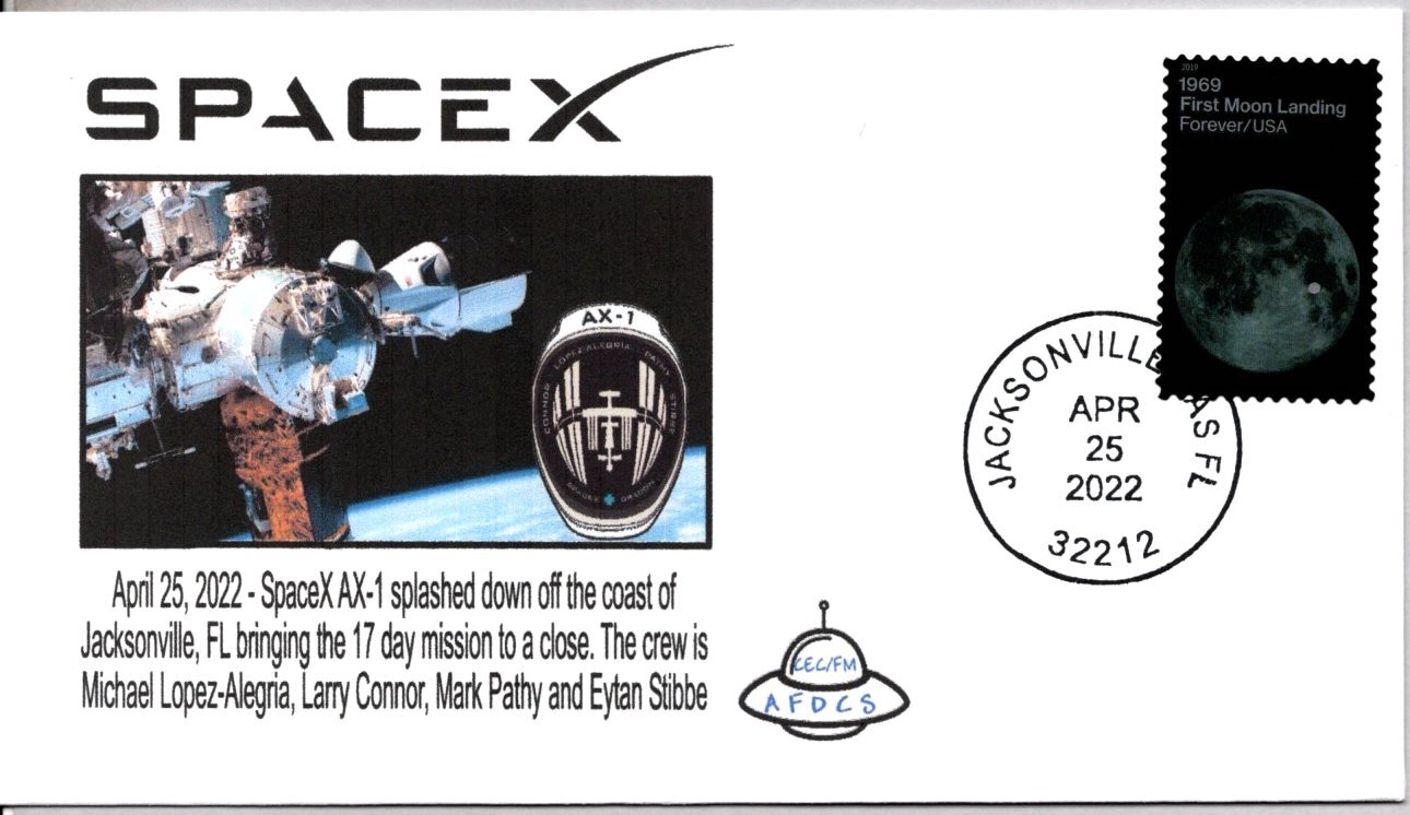 SPACE X AX-1 SPLASHDOWN OFF THE COAST OF JACKSONVILLE FL 4/25/2022, NASA, SPACE