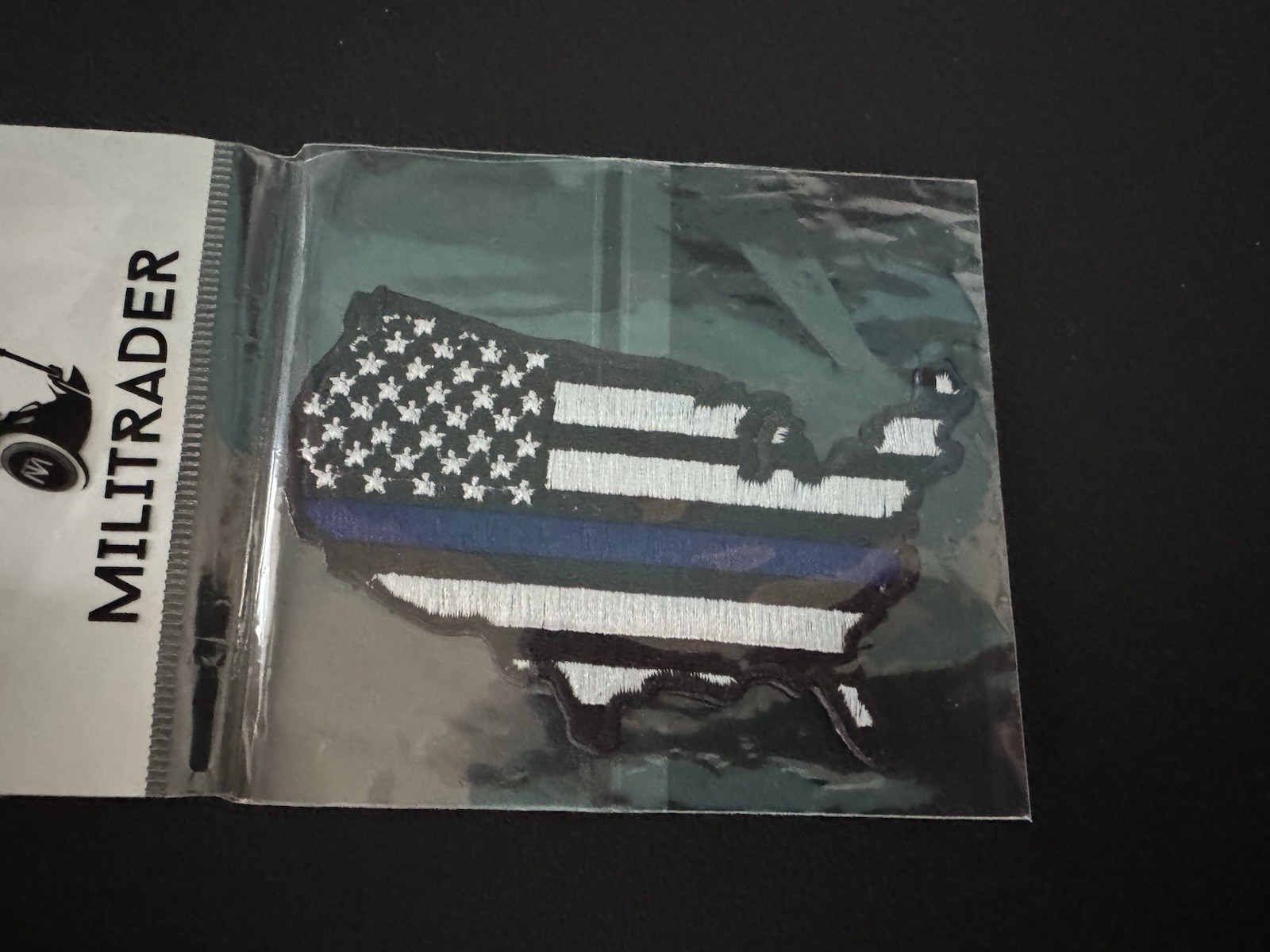 THIN BLUE LINE FLAG LOGO USA AMERICA MAP POLICE LAW ENFORCEMENT PATCH NEW NWT
