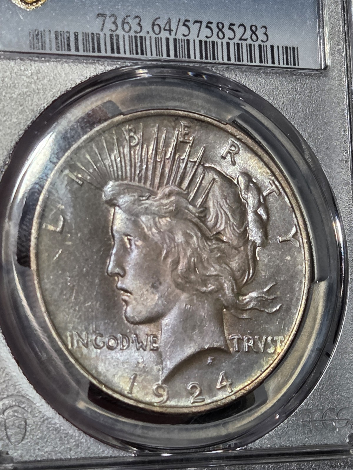1924 $1 Peace Dollar PCGS MS64 Toned