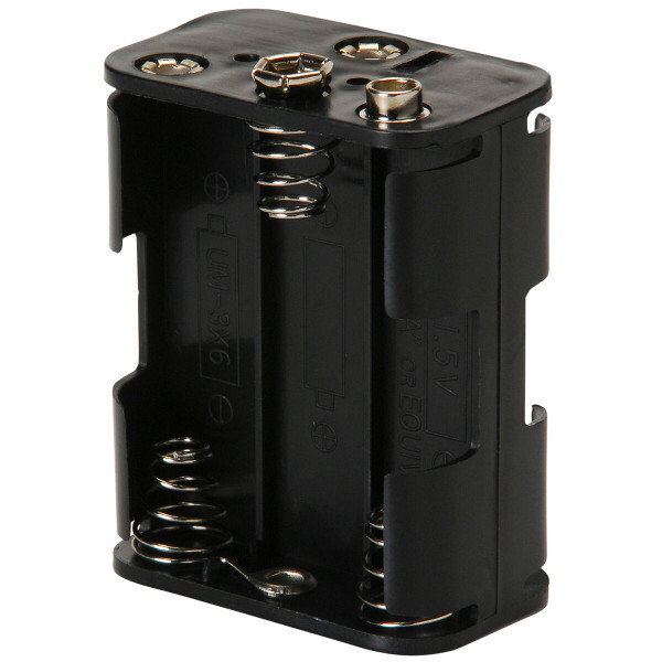 (1 pc) 6 x AA Cell Battery Holder Casing Housing Enclosure w/Snap-On Terminals