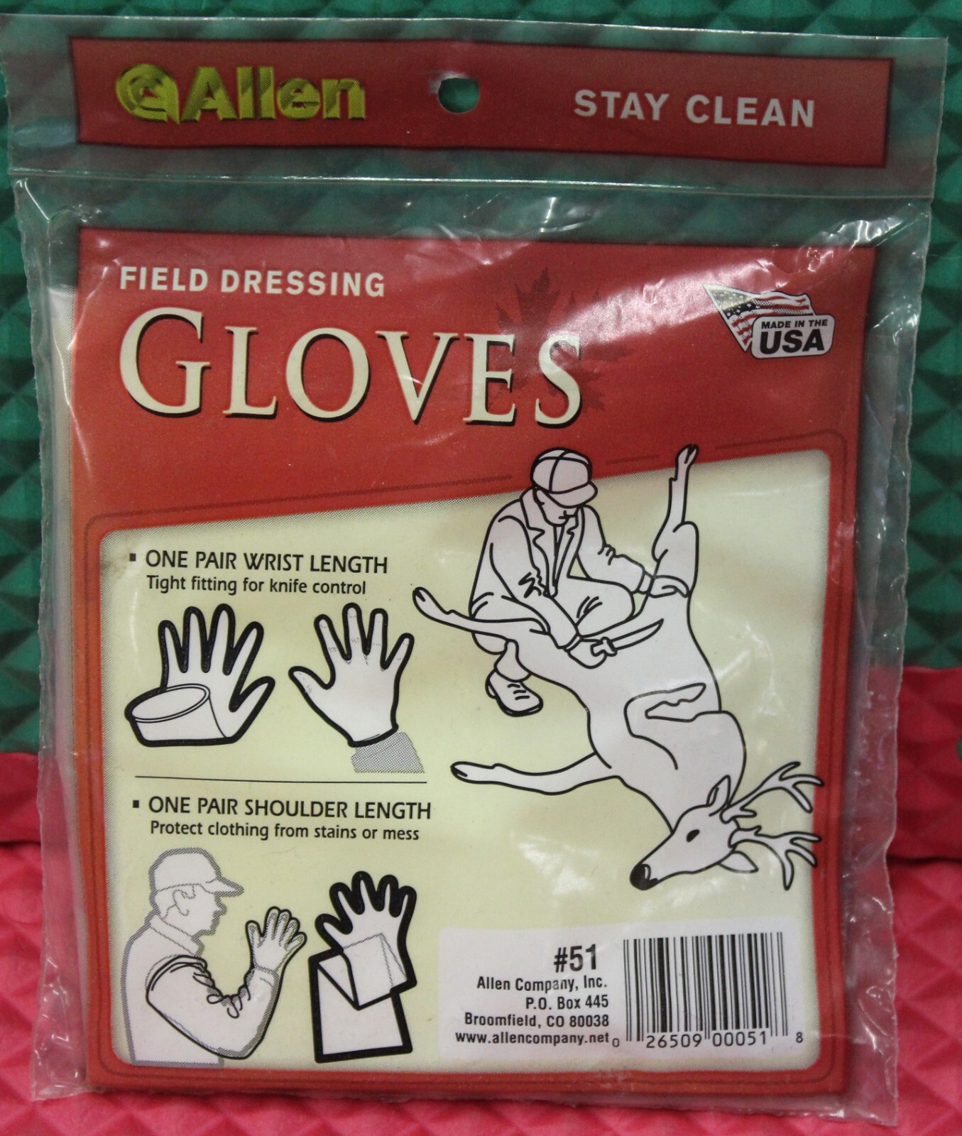 Allen Stay Clean Field Dressing Gloves 2 Pairs 51
