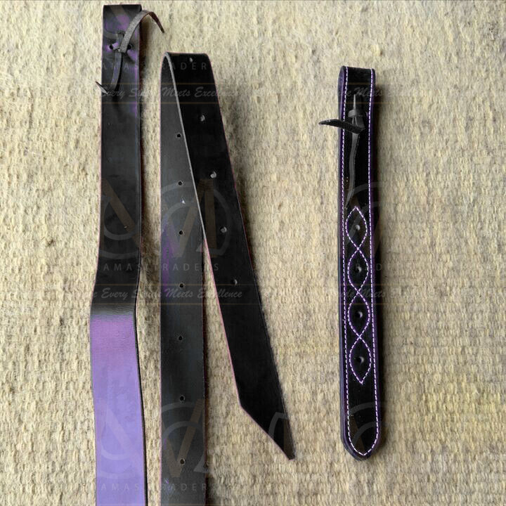Western Horse Saddle Latigo Leather Off Billet Tie Cinch Strap with Holes