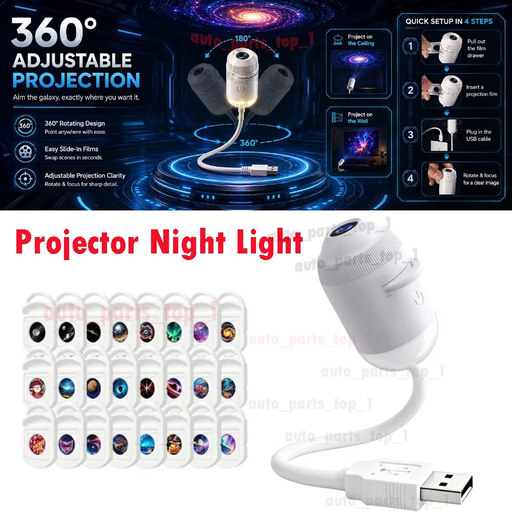 HD Smart Dynamic 5D Holographic Night Light Projector, 2-in-1 Galaxy Star Light
