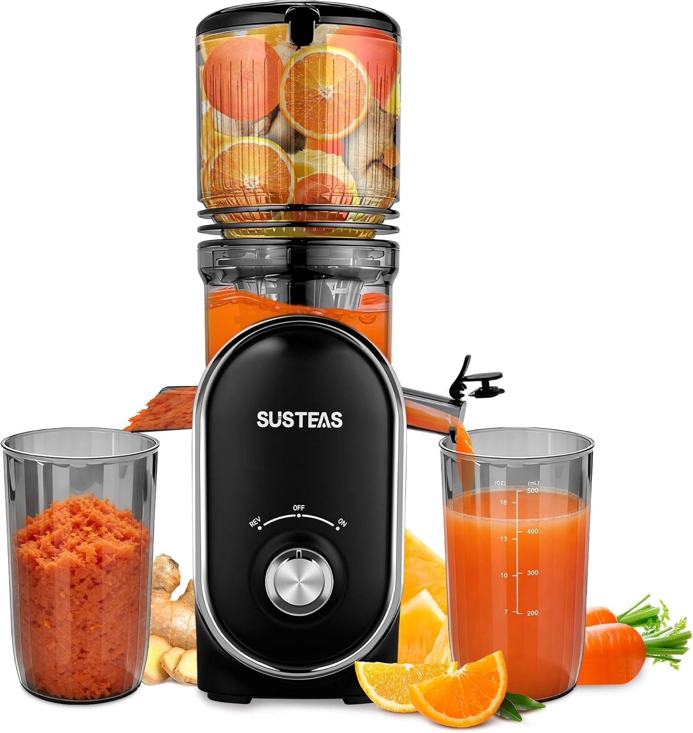 Cold Press Juicer, 300W, 5.3" Large Feed Chute, 1.5L Capacity, Automatic Feeding