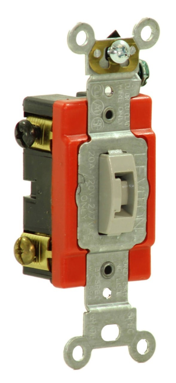 Leviton 1223‑2GL 3‑Way Locking Toggle Switch 20A 120/277V Industrial Grade