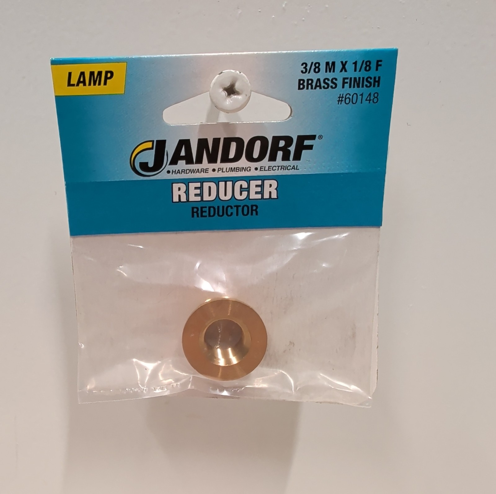 Jandorf 60148 Lamp Reducer Brass 3/8 IP Male x 1/8 IP Female New