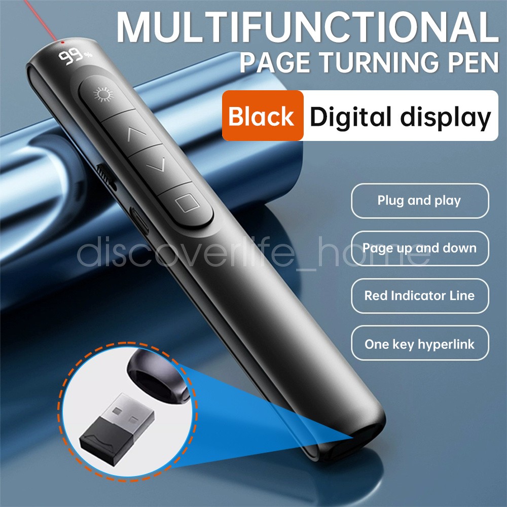 Wireless PPT USB Presenter Powerpoint Clicker Pen Remote with Volume Control
