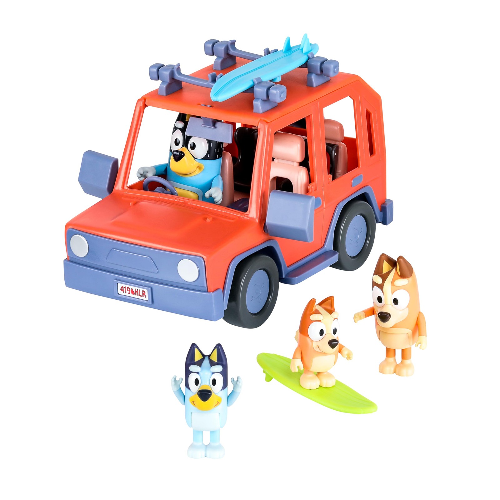 Bluey Heeler 4WD Family Toddler Toy Car 5.71 x 8.07 x 6.1 inches, Multicolor