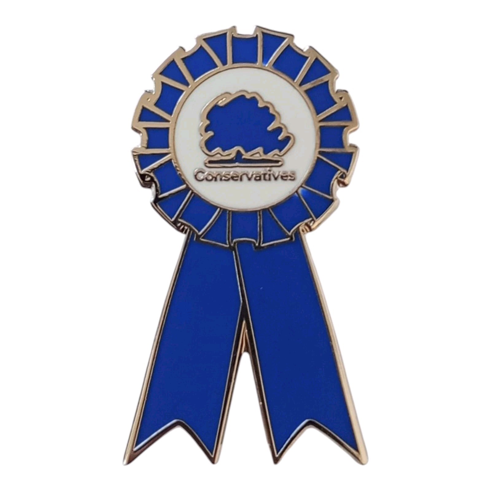 The Conservative Party Politics Election Rosette Enamel Lapel Pin Badge / Brooch