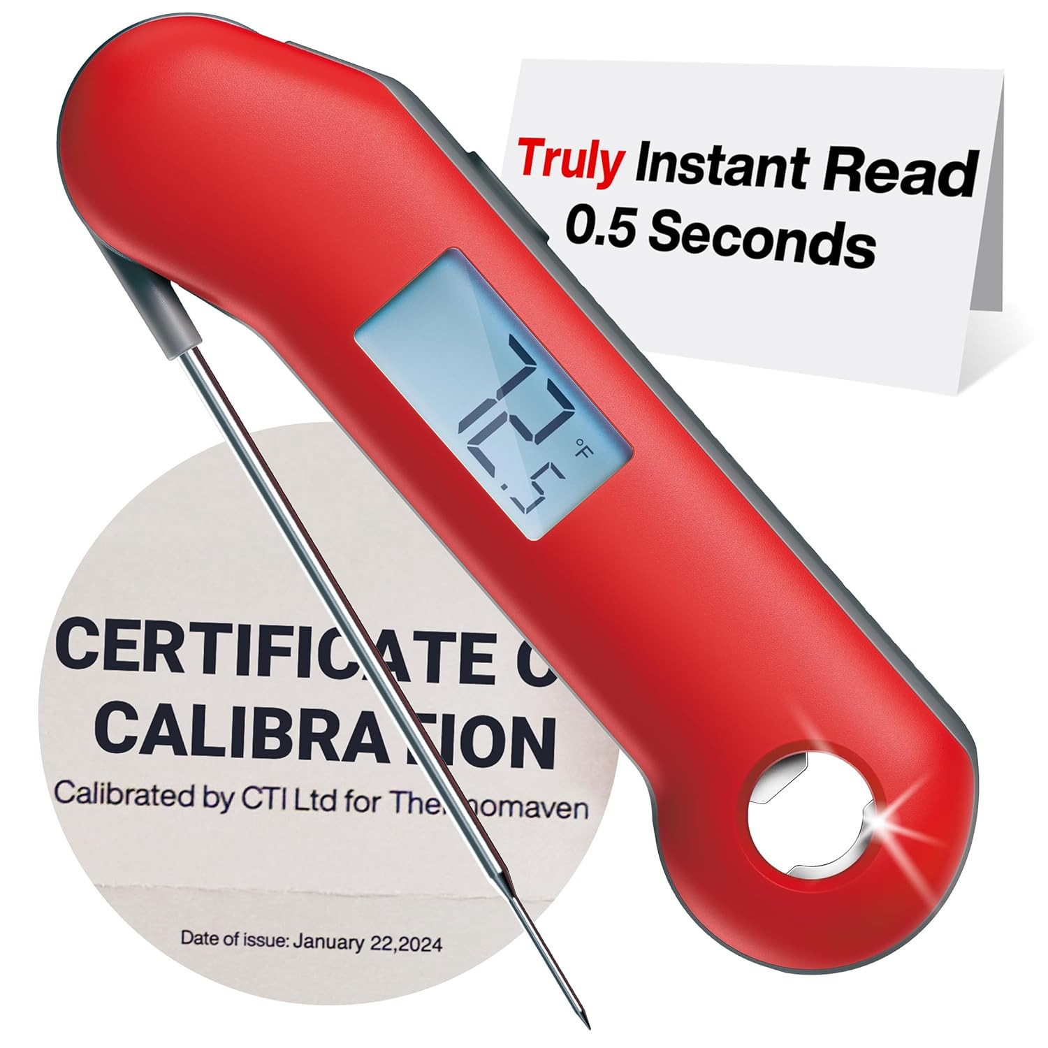 Professionai Meat Thermometer Digital, 3X Faster 0.5 Sec Instant Read, NSF&NIST