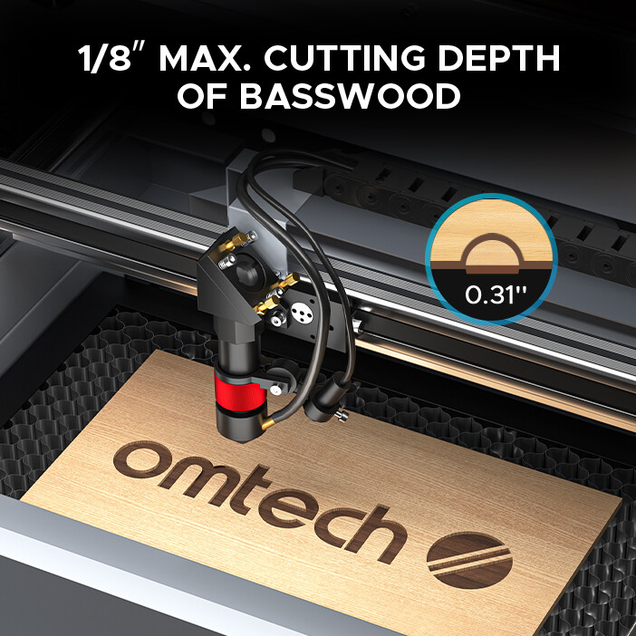 OMTech 45W CO2 Laser Engraver Cutter Engraving Machine Power Upgraded K40+, Used