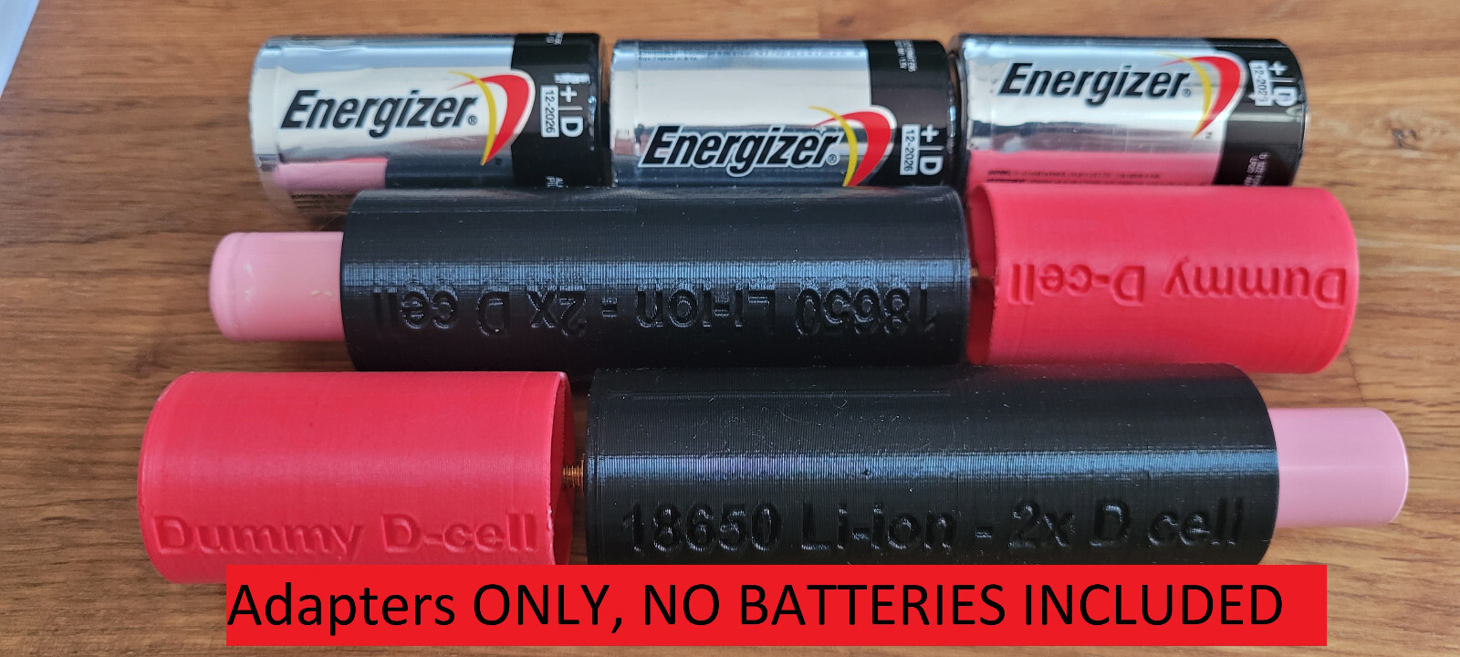 2x 18650 Li-Ion to 6D-Cell ADAPTER - Nerf Conversion