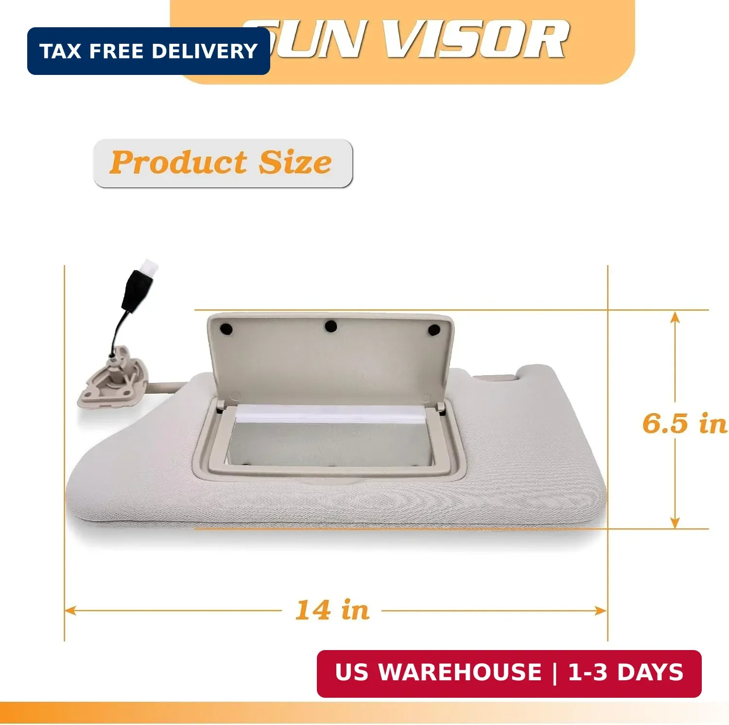 Driver Side Sun Visor for Nissan Maxima 2016-2022, Front Left, Replacement 96401