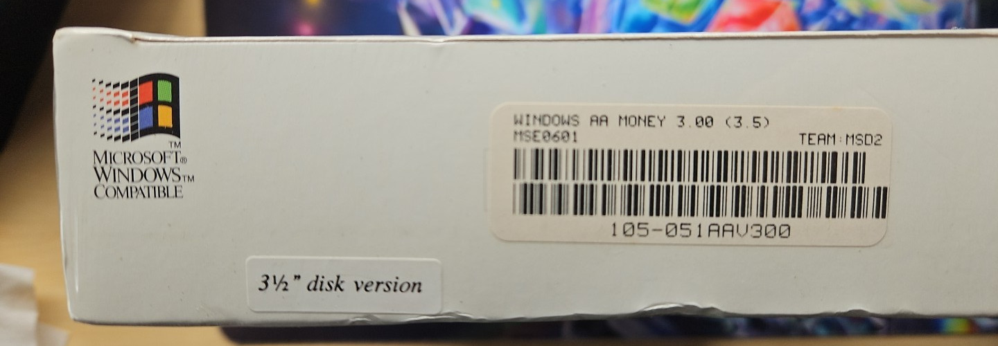 1993 Microsoft Money Version 3.0 3.5" Disk Version Big Box - Brand New & Sealed