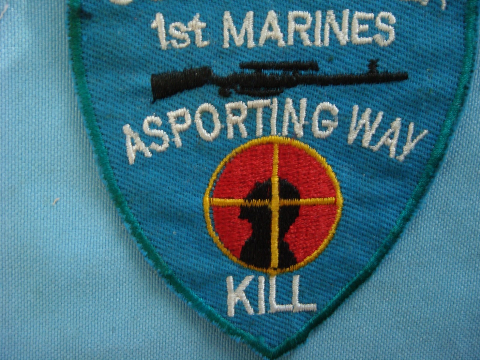 VIETNAM WAR PATCH, US MARINES 1st SCOUT SNIPER ASPORTING WAY
