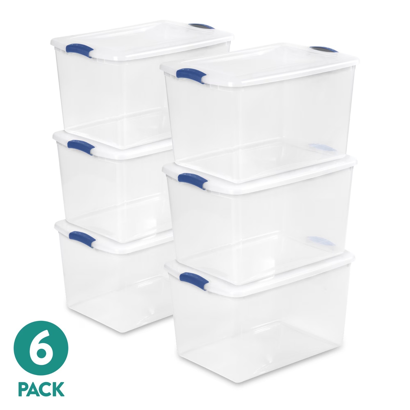 Sterilite Large Latching Storage Bin, 66 Quart Clear Plastic Storage Container w