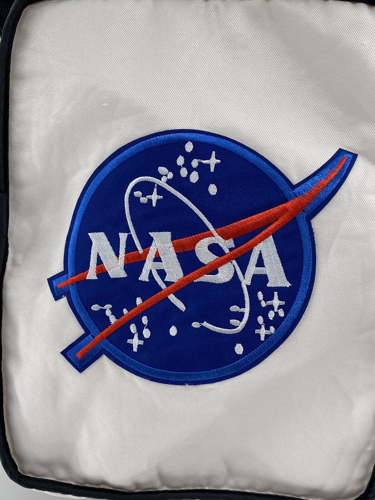 NASA White Backpack Embroidered Patch Logo