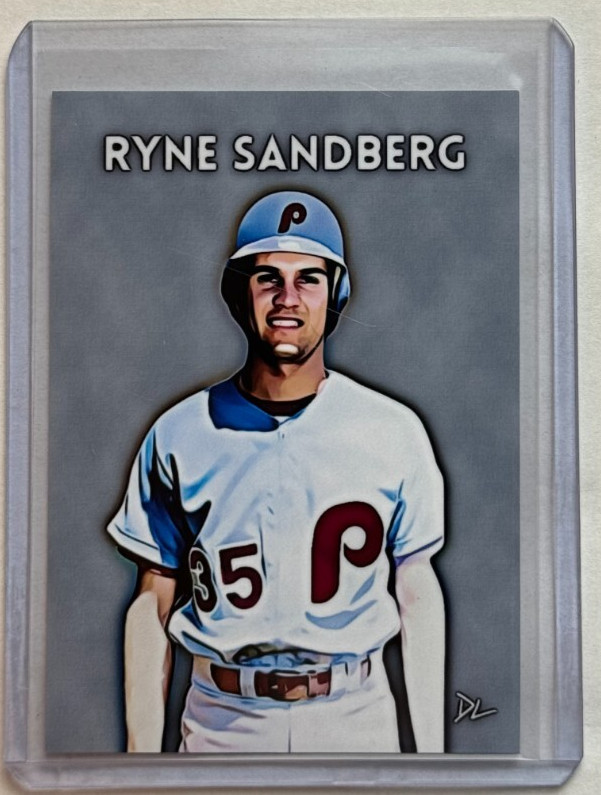 Ryne Sandberg Limited Edition Artist Signed "Reading Phillies" Trading Card 2/10