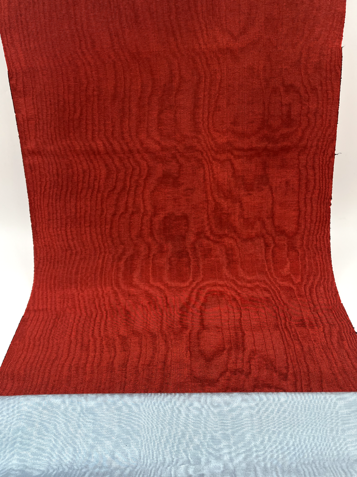 Red Silk Moire Fabric By The Meter, Watermark Patterned, Multicolor Options.