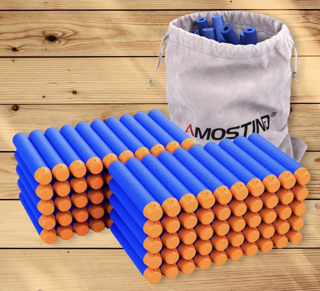 AMOSTING Refill Darts 100PCS Bullets Ammo Pack for Nerf-N-Strike Elites Series