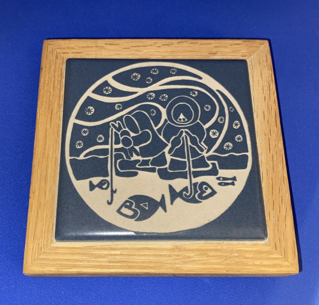 Meredith Mark Eskimo Design Handcrafted Art Tile Trivet 1989