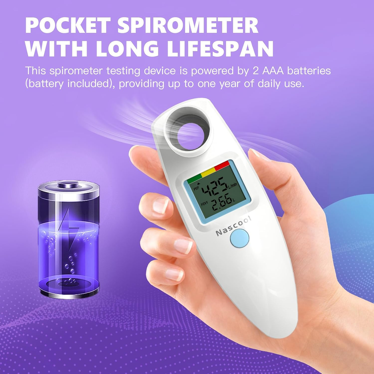 Digital Peak Flow Meter,Home Medical with Tracking Software Manually Recording-A