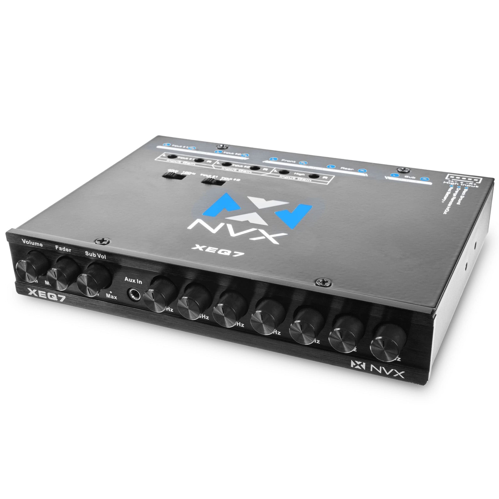 NVX 7-Band XEQ7 Graphic Equalizer with Front 3.5mm Aux Input, Dual RCA Inputs...