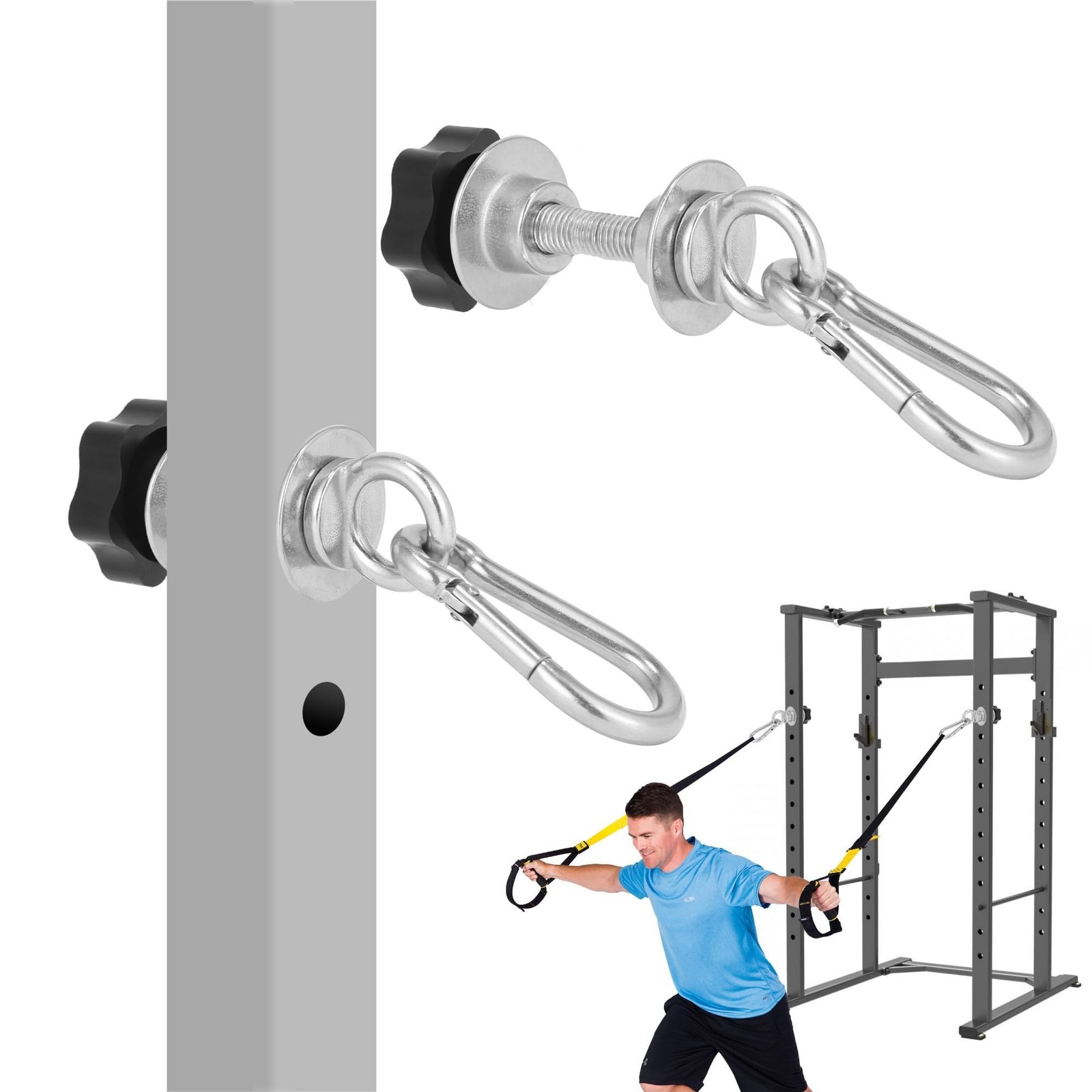 Heavy-Duty Power Rack Attachments, Quick-Install Home Gym Accessories for 2x2...