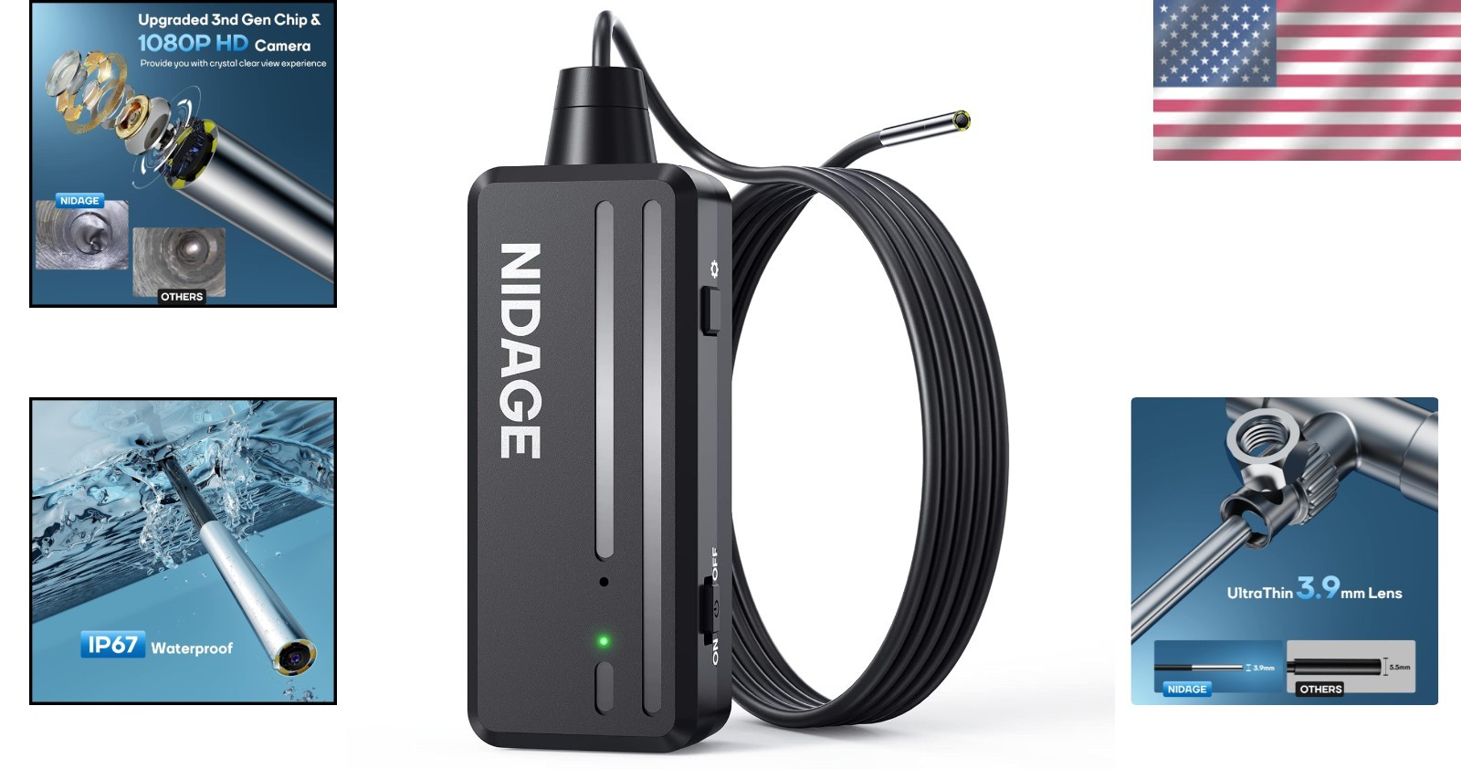 Inspection Camera Wireless Endoscope 2026 Top Tiny WiFi Borescope 3.9mm 1080P...