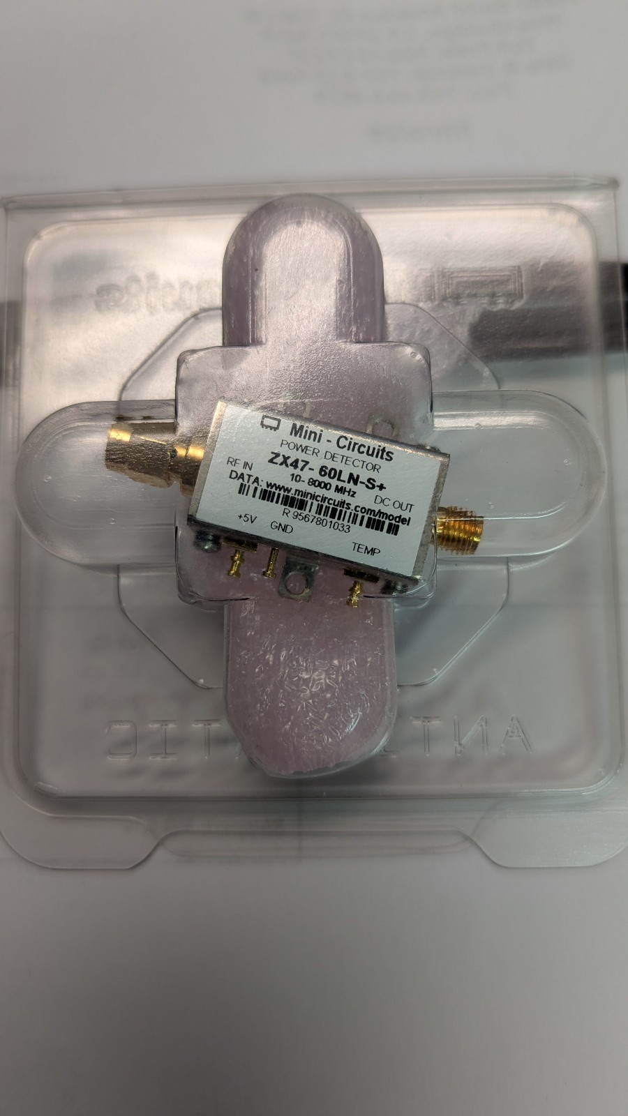 Mini Circuits ZX47-60LN-S+ Coaxial Power Detector 50Ω 10 to 8000 MHz