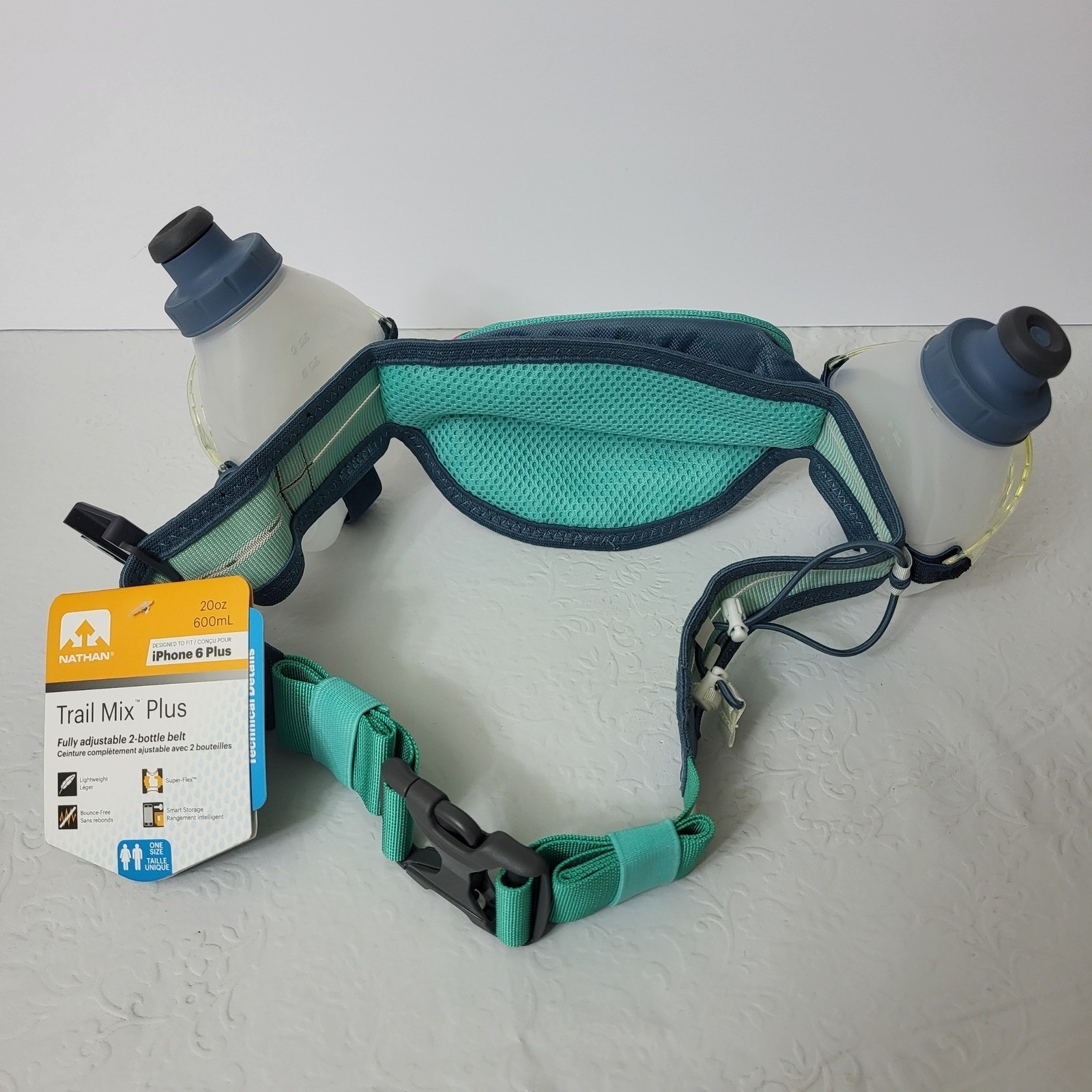 Nathan Trail Mix Plus Adjustable 2 Bottle Hydration Belt Waist Pack Running NWT
