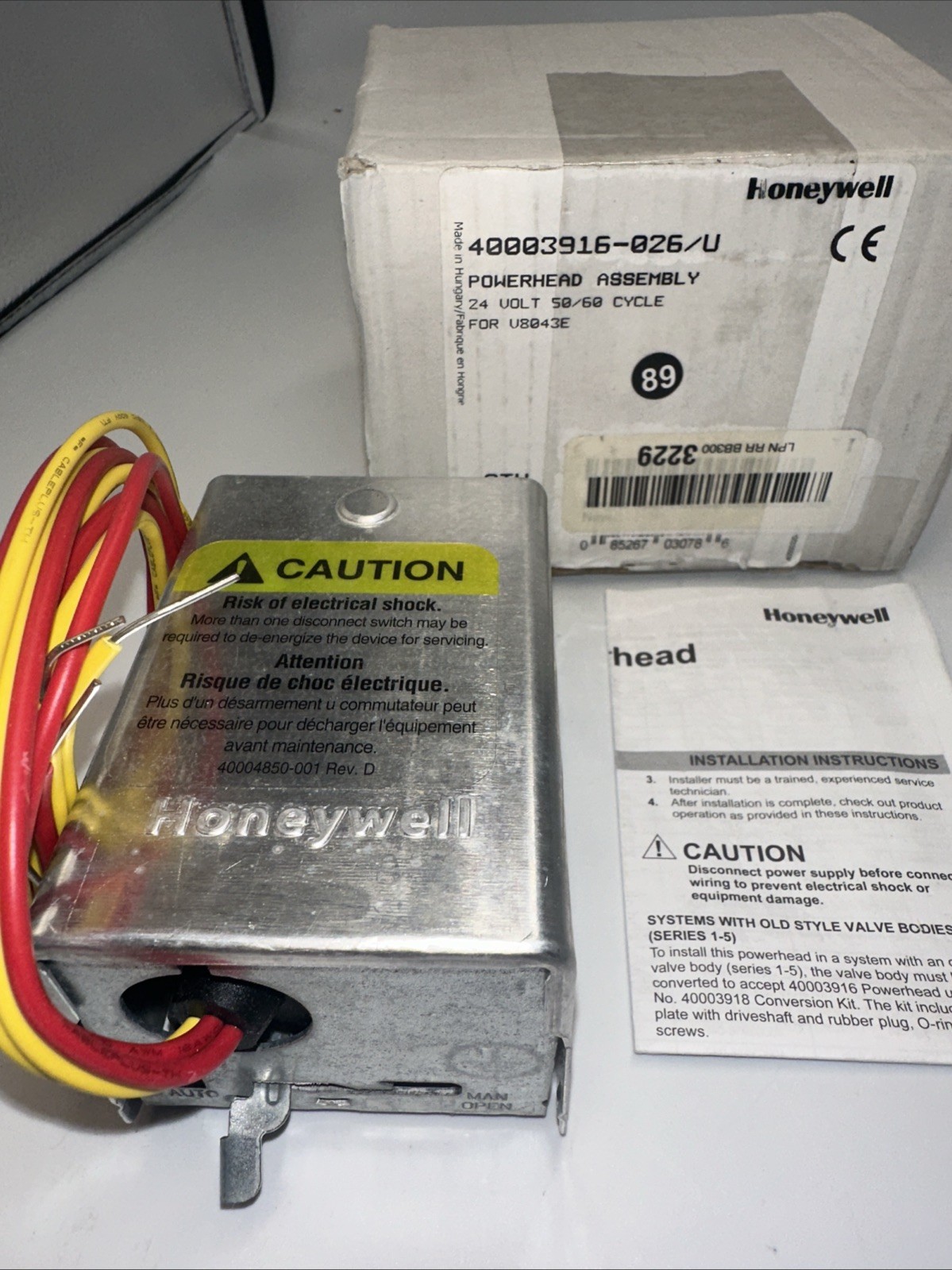 Honeywell 40003916-026/U - 24 VAC | 50/60 Hz CYCLE Head for V8043E powerhead