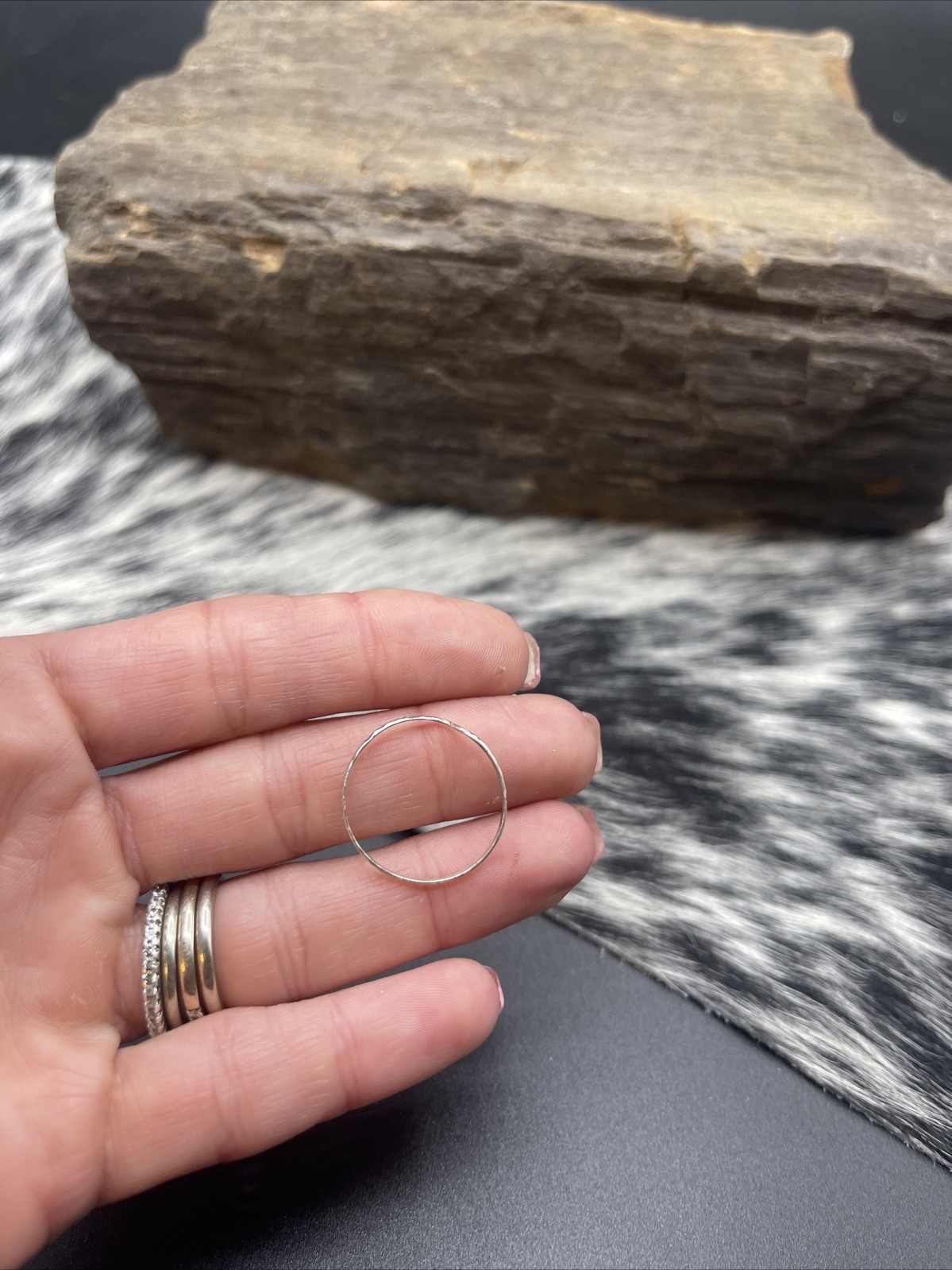 Stunning Unique Handmade 925 Sterling Silver Stackable Band Ring #B176