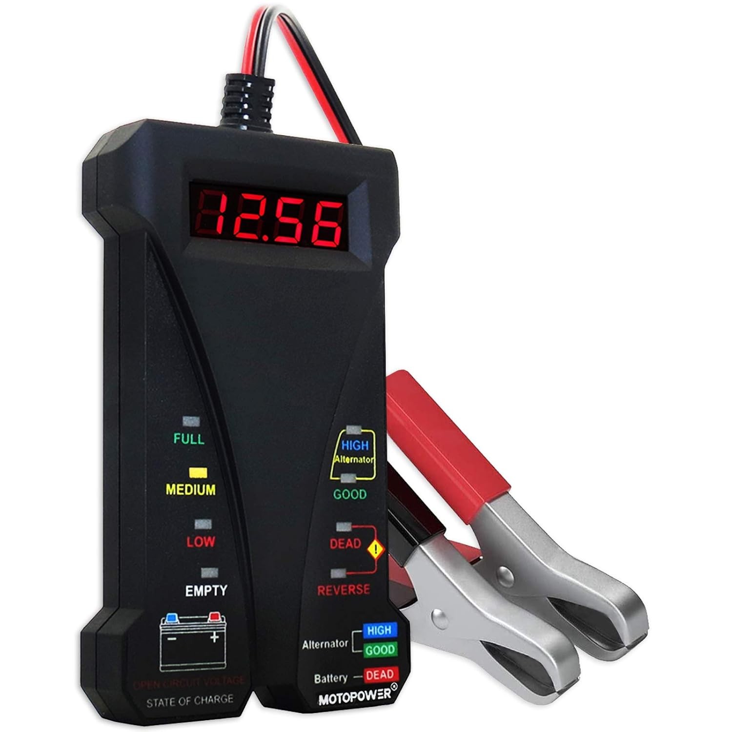 MOTOPOWER MP0514A 12V Digital Car Battery Tester Voltmeter a) - Black Version